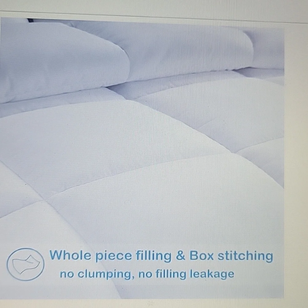 Easeland All Season White Queen quilted down comforter duvet insert 88x88